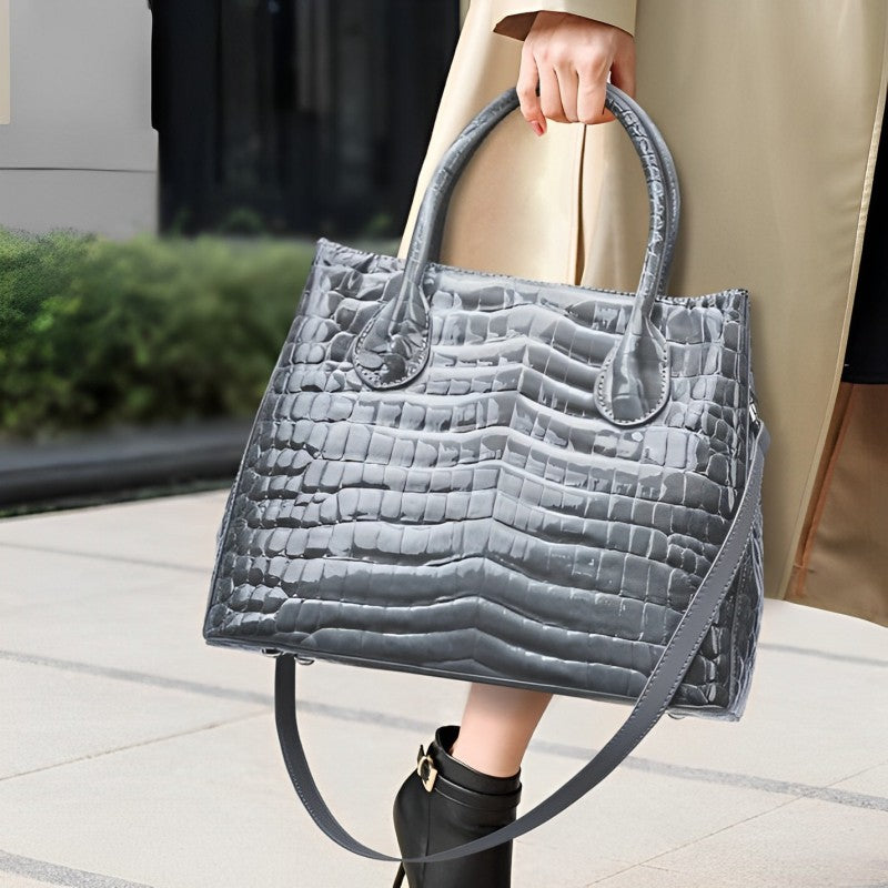 Bolso de mano con estampado de cocodrilo Antoinette