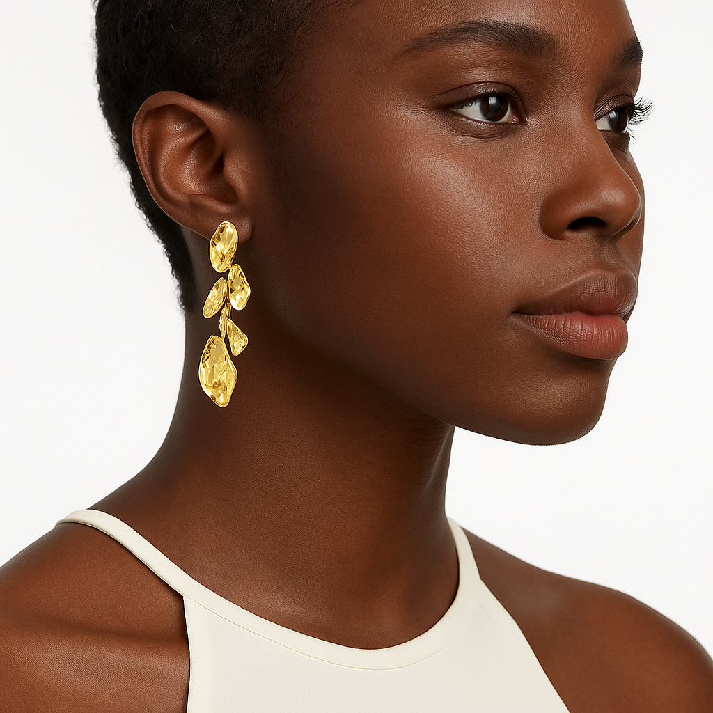 <tc>Luna Fundido Cascade Pendientes</tc>