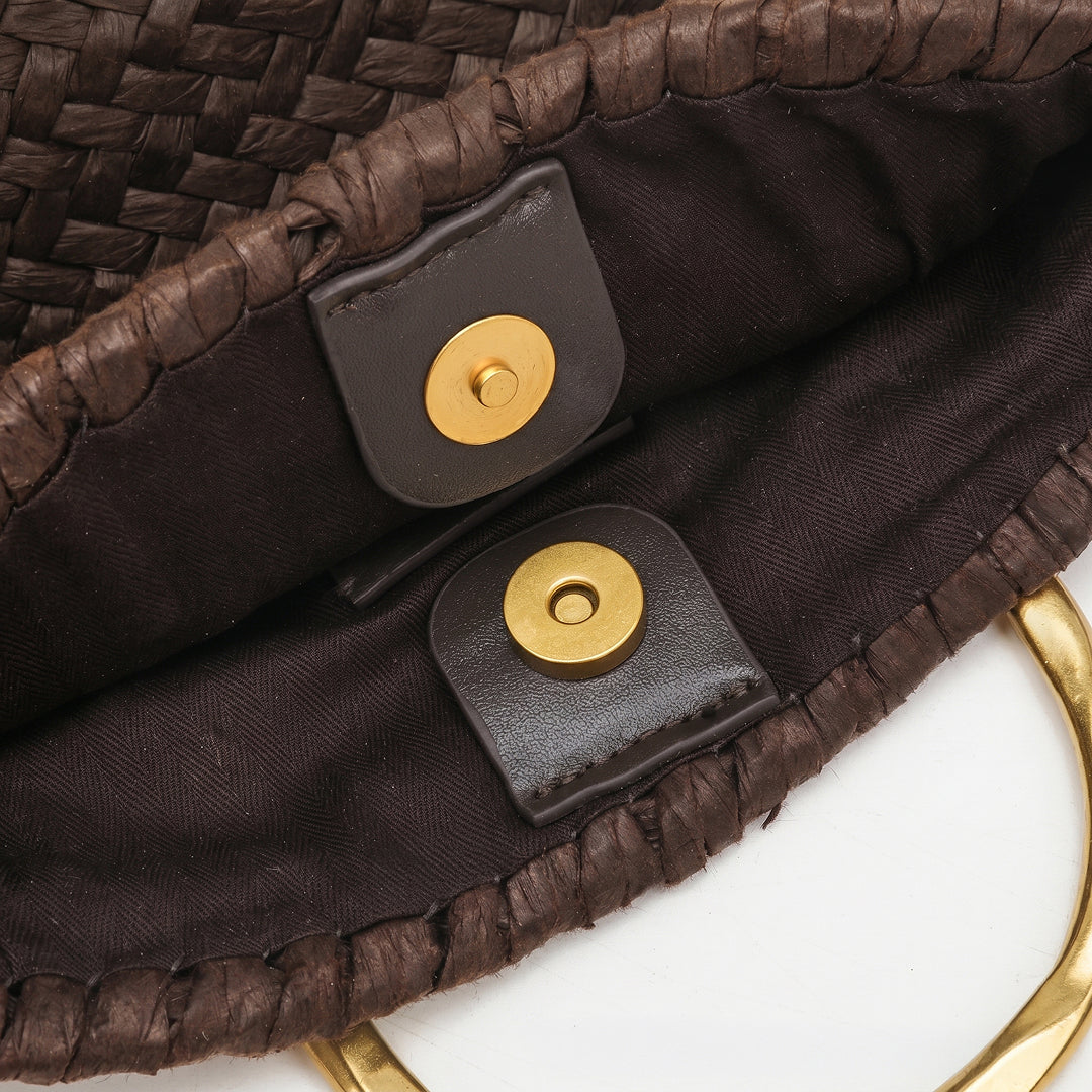 Cora Woven Straw Chain Bag