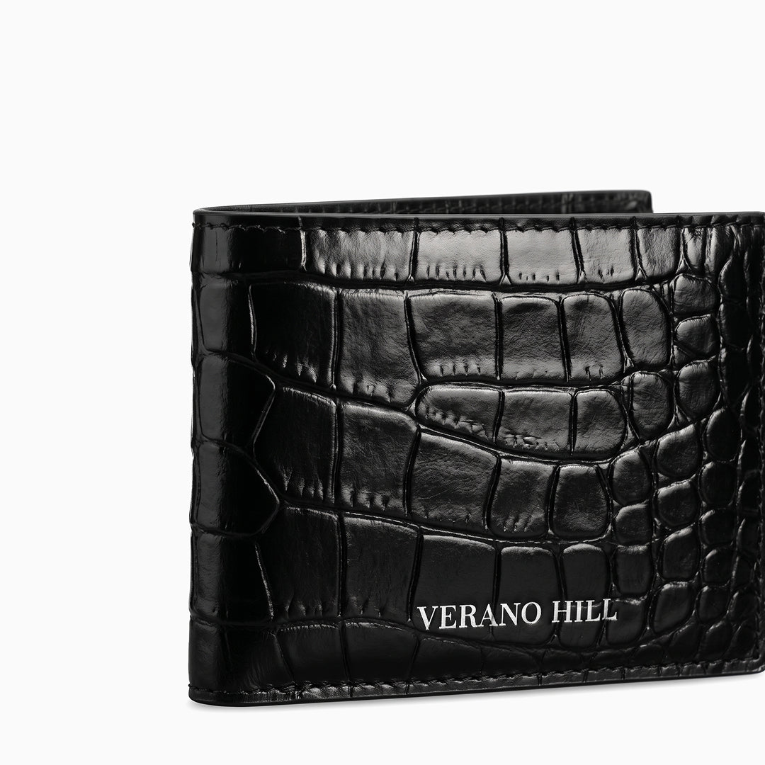 Croc-Embossed Slim Wallet