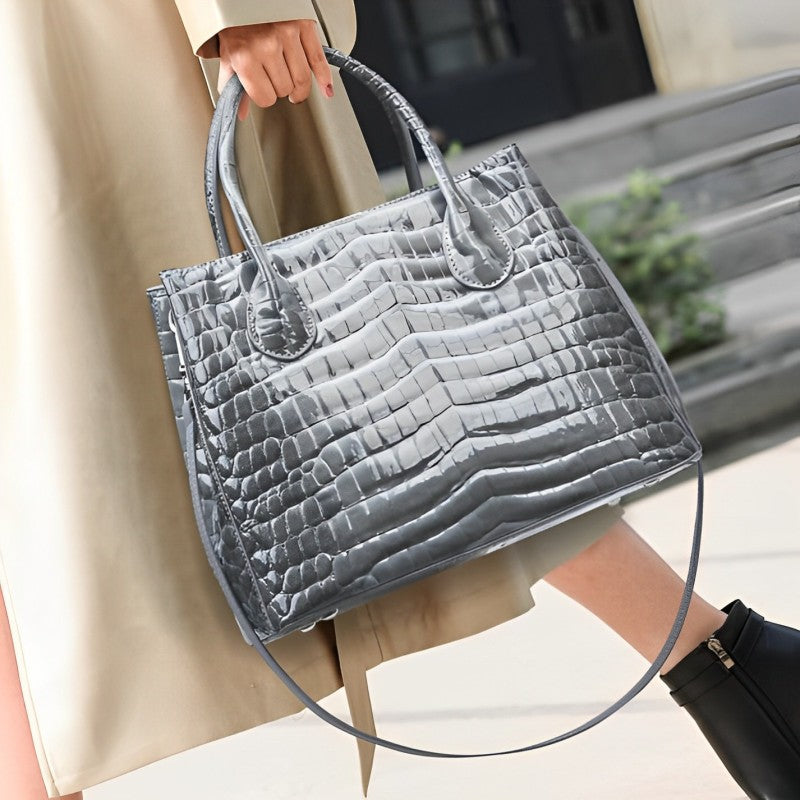 Bolso de mano con estampado de cocodrilo Antoinette