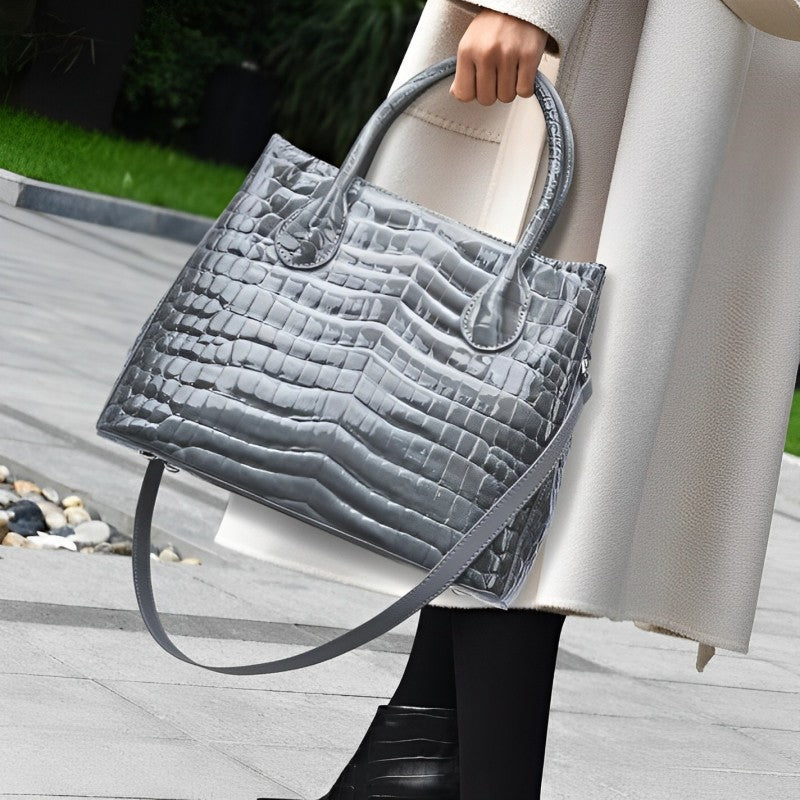 Bolso de mano con estampado de cocodrilo Antoinette