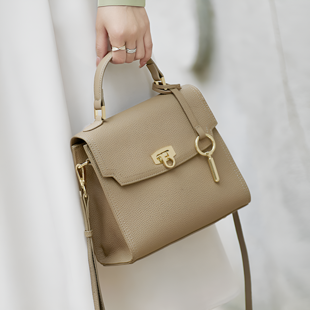 <tc>Bolso de mano estructurado de piel Aubri</tc>