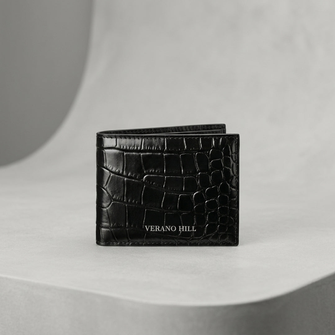 Croc-Embossed Slim Wallet