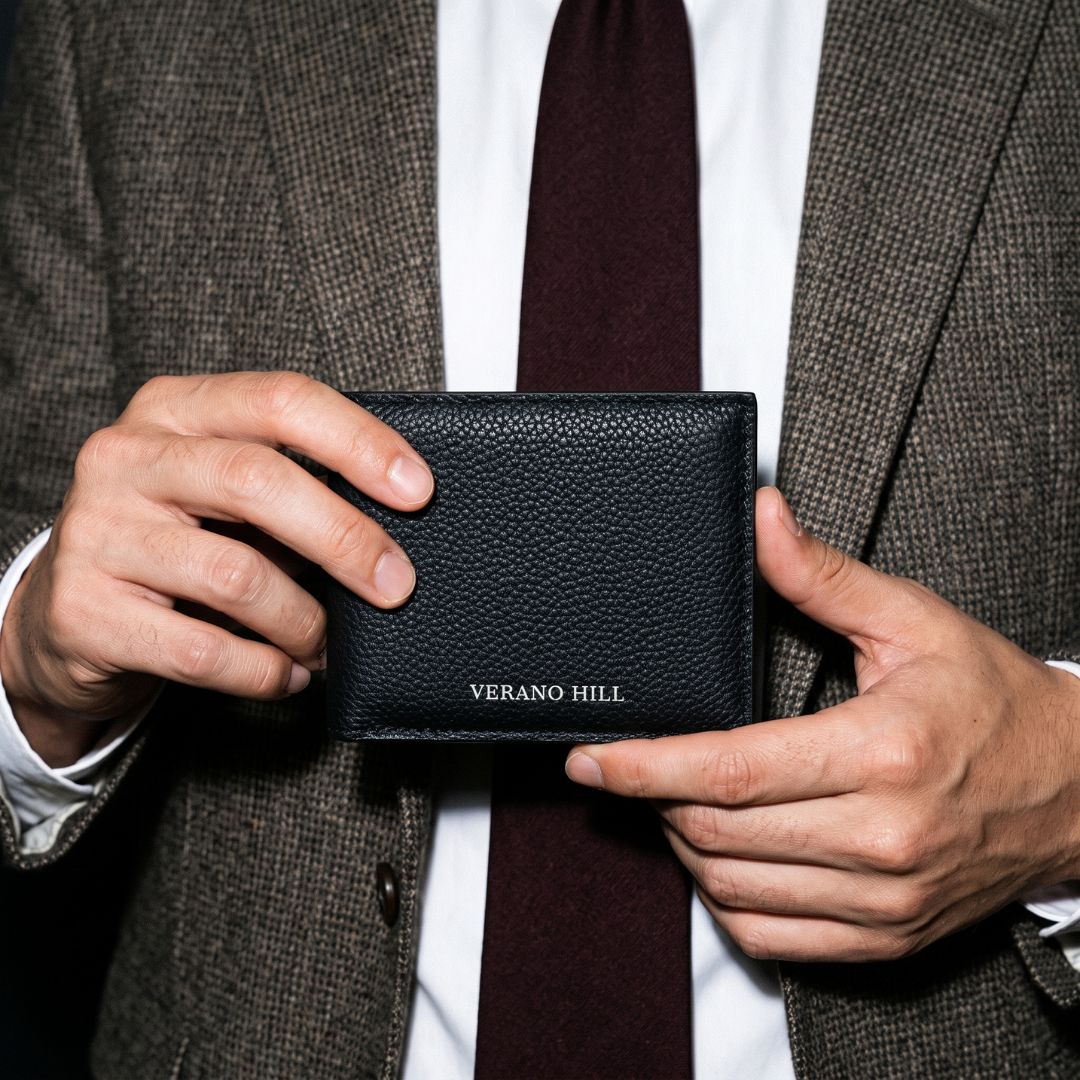 Pebbled Leather Bifold Wallet