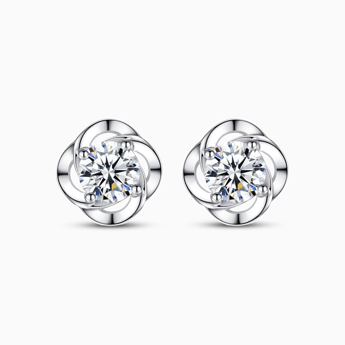 Pendientes flor brillantes