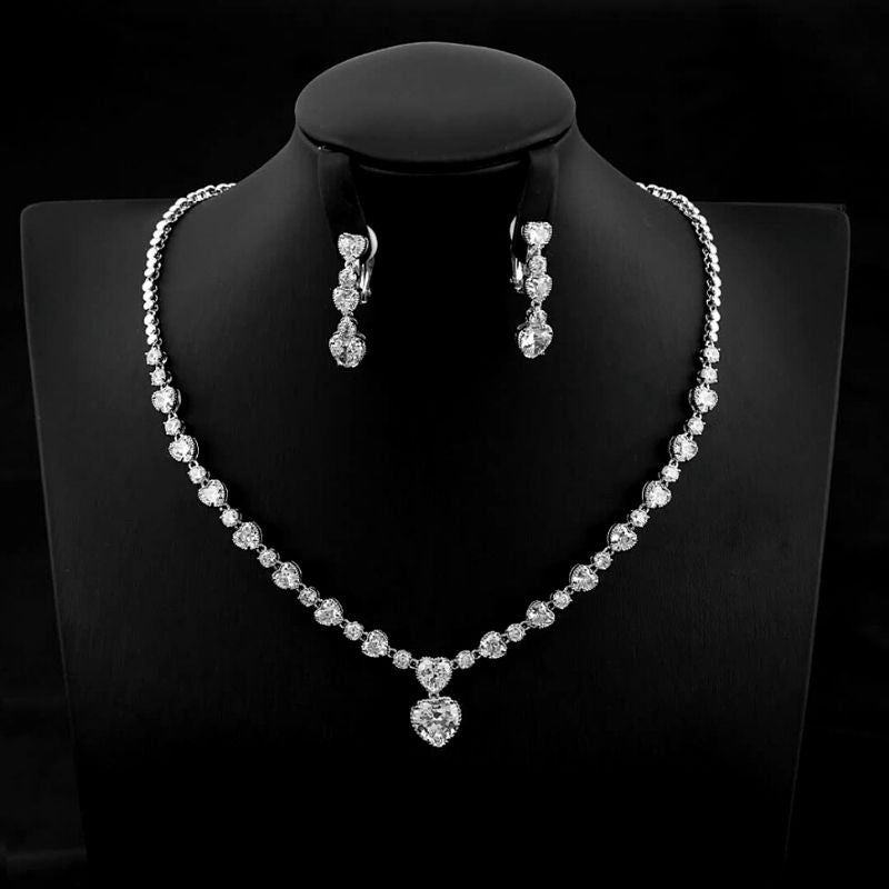 Juego de joyas Corazones de piedras preciosas brillantes