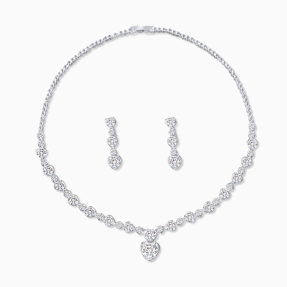 Juego de joyas Corazones de piedras preciosas brillantes