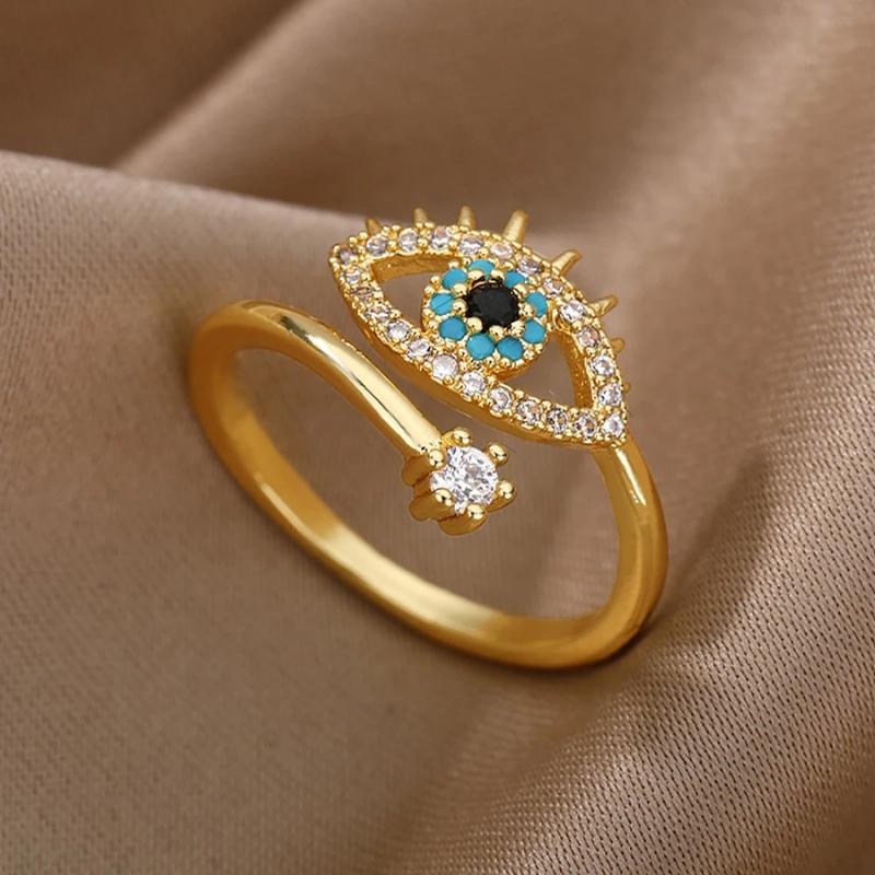 Anillo mal de ojo azul